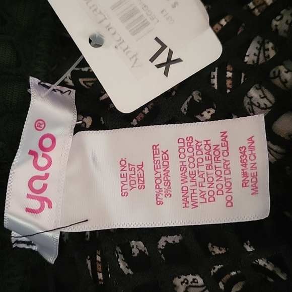 Apricot Lane Woman's Black Fish Net Leggings, Size: XL, NWT - Picture 7 of 7